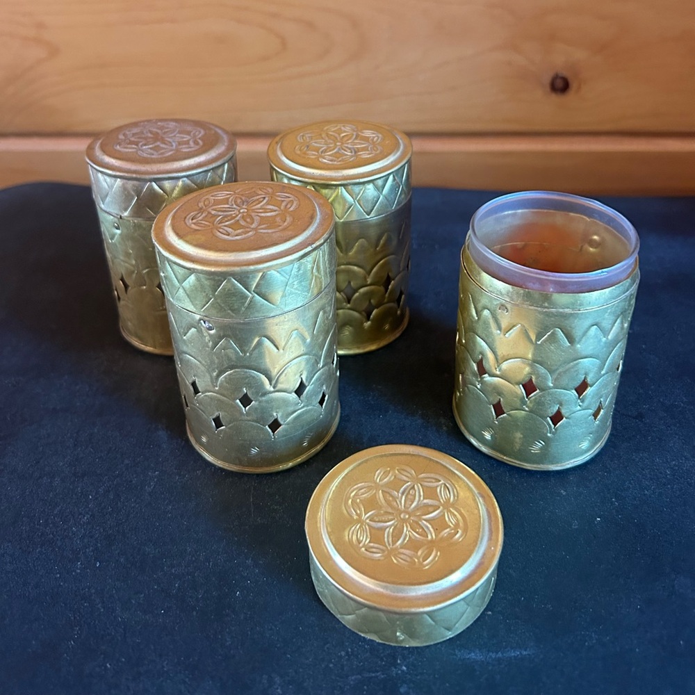 Seasons Red Hot Votive Candle in Brass Decorative Holder